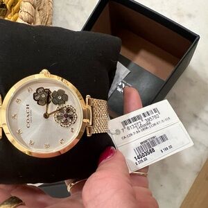 BRAND NEW Coach Gold and Silver Floral Watch